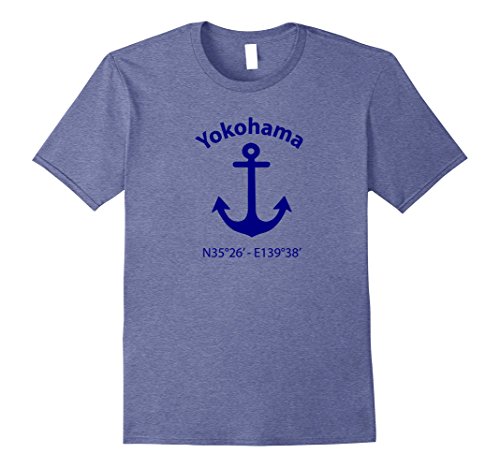 Mens yokohama nautical coordinates anchor t-shirt for s…