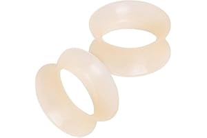 Pierced Owl - Ultra Thin Silicone Double Flared Flesh Tone Tunnel Plugs, Sold as a Pair