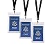 Neck Lanyards (3 Pack) with Large Passport Holder (6 x 4 inch) - Passports, ID Bagdes, Plane Tickets, Driver's License, Credit Card, Cash, etc. - for Travel use