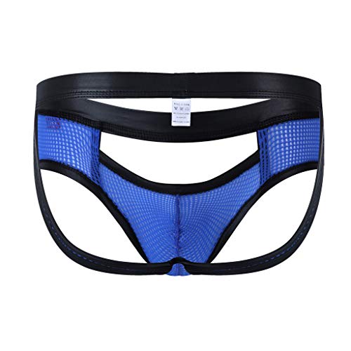 Emimarol Men's Quick Dry Travel Underwear Breathable Mesh Boxer Briefs for Outdoor Sports Lightweight Trunks Blue
