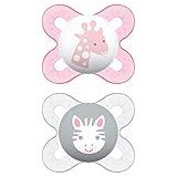 MAM Start Newborn Pacifiers (2 pack, 1 Sterilizing Pacifier Case), Newborn Baby Girl Pacifiers, Best Pacifier for Breastfed Babies, Self Sterilizing Baby Pacifier Case