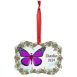 Purple Butterfly Christmas Ornament 2024