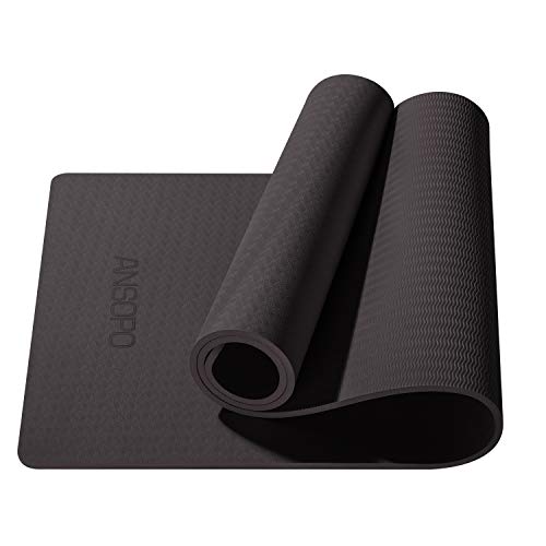 ANSOPO Tapete de Yoga Antideslizante con Premium Material ecológico TPE 10mm Agarre de Alto Rendimiento, Acolchado Ultra denso para Ejercicio, Yoga y Pilates（10mm）
