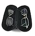 MAZZEO Outdoor Travel Case for Sunglasses Reading Glasses & All Kinds of Accessories for both Men & Women Semi-Hard Shell with Soft Protective Interior, Black, Large
