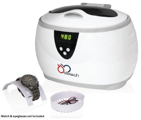 DB-Tech Digital Ultrasonic Jewelry Cleaner with a 17-ounce Stainless Steel Cleaning Tank, Jewelry Basket, Watch Holder, 5 Individual Cycles & Auto Shut-off - Generates 42,000 Ultrasonic Energy Waves Per Second