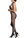 Amoretu Womens Halter Lingerie Fishnet Bodystocking Crotchless Catsuit Body Stockings