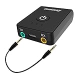 Cootway Bluetooth Transmitter Receiver, 2 in 1 Wireless Audio Adapter Car Kit With 3.5mm Audio/RCA Cables Connected to 2 Bluetooth Headphones/Speakers Simultaneously & TV (Without Disturb families)