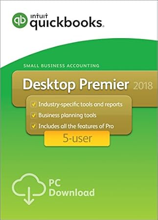 QuickBooks Desktop Premier 2018 with Industry Editions Small Business Accounting Software 5 User [PC Download]