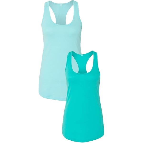 Next Level Apparel Women's Ideal Racerback Tank - Turquoise Purple, X-Large, 60% Cotton 40% Polyester