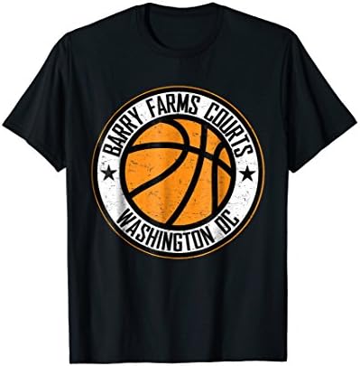 Barry Farms Courts Distressed Print Basketball T-Shirt