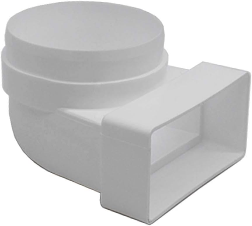 Kair 110x54mm Rectangular to 100mm Round 90 Degree Bend Duct Adapter SYS-100