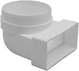 Kair 110x54mm Rectangular to 100mm Round 90 Degree Bend Duct Adapter SYS-100