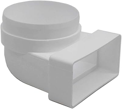 Kair 110x54mm Rectangular to 100mm Round 90 Degree Bend Duct Adapter SYS-100