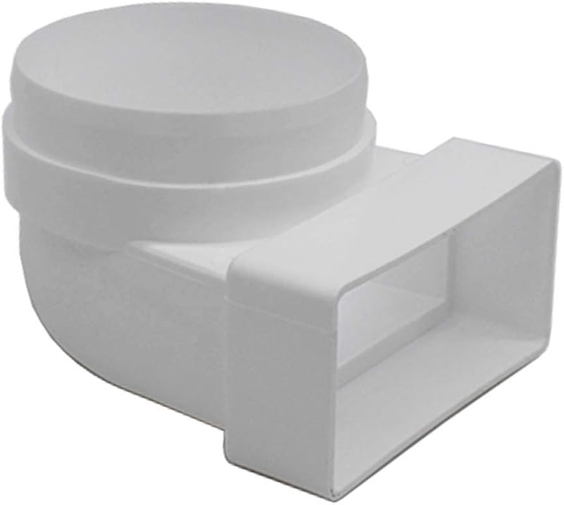 Kair 110x54mm Rectangular to 100mm Round 90 Degree Bend Duct Adapter SYS-100