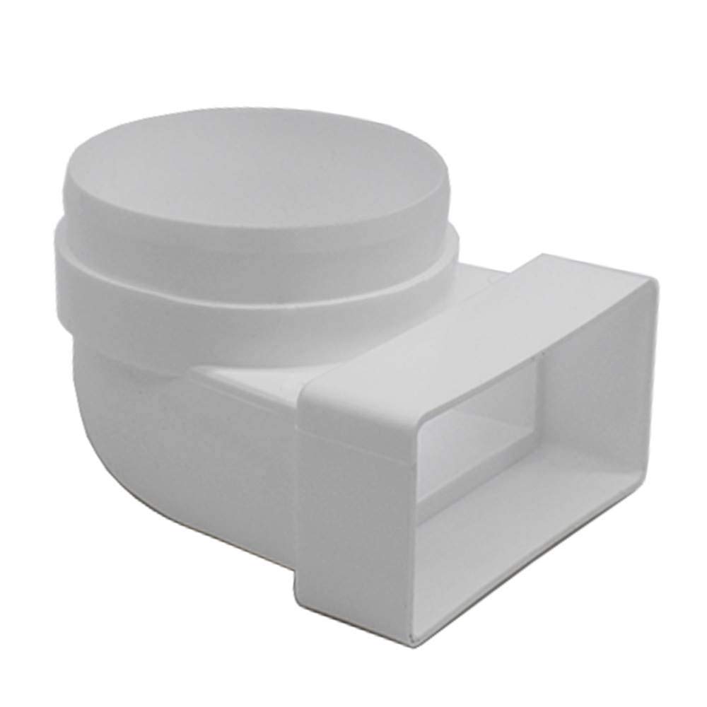 Kair 110 mm x 54 mm Rectangular to Round (100 mm Male Spigot) 90 Degree Bend - SYS-100 - DUCVKC237 by Kair โ image 1
