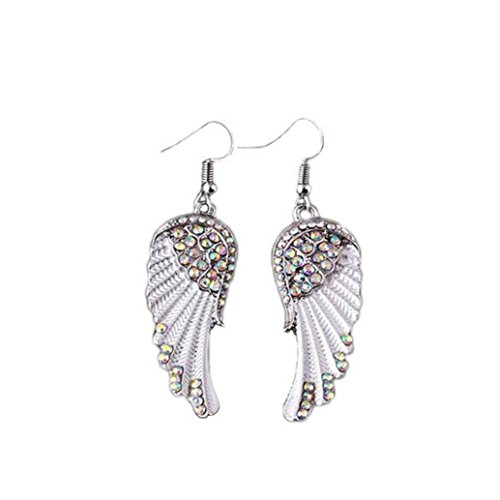Gyoume Women's Earrings Pearl Studded Spiral Design Zircon Hoop Drop Earrings Jewelry Party Earring (White)