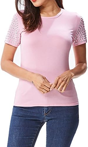 Short Sleeve with Tie Know on Shoulder (Large, Mauve)