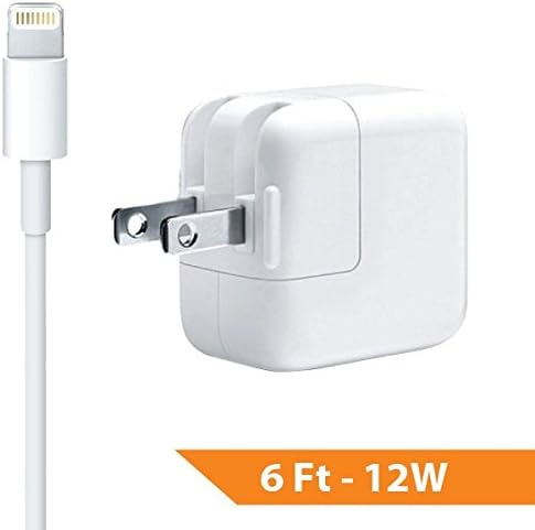 iPad Charging Lightning [6-foot] Cables with 12W Wall Charger for iPad Air / Mini (All 8-Pin Charger Tips)