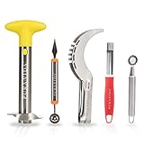 Fruit Slicer Kit - Fullest Fruit Cutting Set - Pineapple Slicer & Wedger - Watermelon Perfect Slicer - Melon Baller/Scoop -Commercial Grade Stainless Steel By Pura Vida