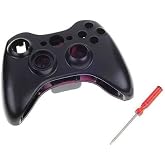 OSTENT Replacement Case Shell &amp; Button Kit for Microsoft Xbox 360 Wireless Controller Color Black