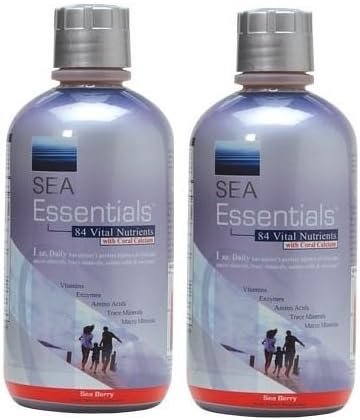 Sea Essentials Vital Nutrients with Coral Calcium, Sea Berry, 32 Ounces (2 Pack)