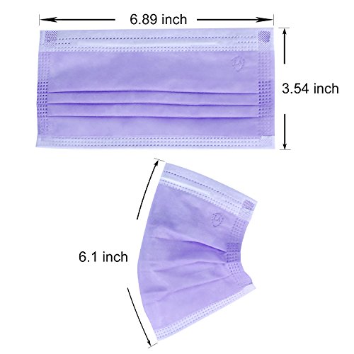 FWPP 4 Layer Earloop Disposable Face Masks 50 pcs Taro Purple