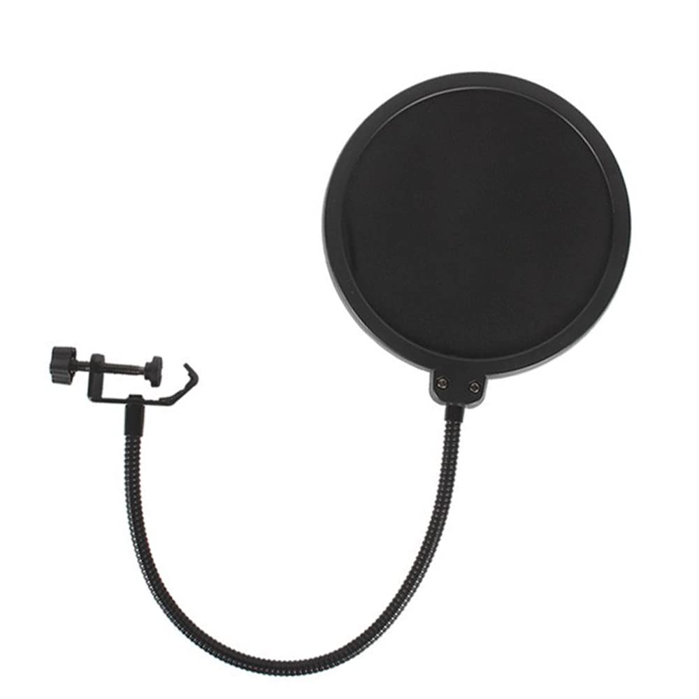 ZONADAH Microphone Pop Filter and Foam Mic Cover, Swivel Double Layer Sound Shield Guard 360° Mic Pop Filter Windscreen for Streaming, Online Meetings, Social Media Videos,Videography