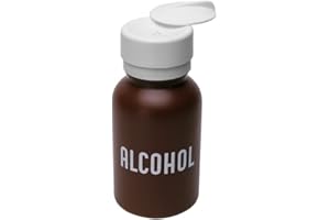 MENDA 35601 HDPE 8oz Alcohol Dispensing Bottle, with Lasting-Touch Pump, Brown