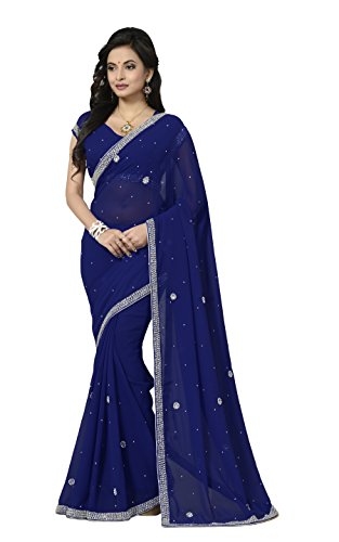 Indianattire navyblue women s wedding stone beads diamond work sa…