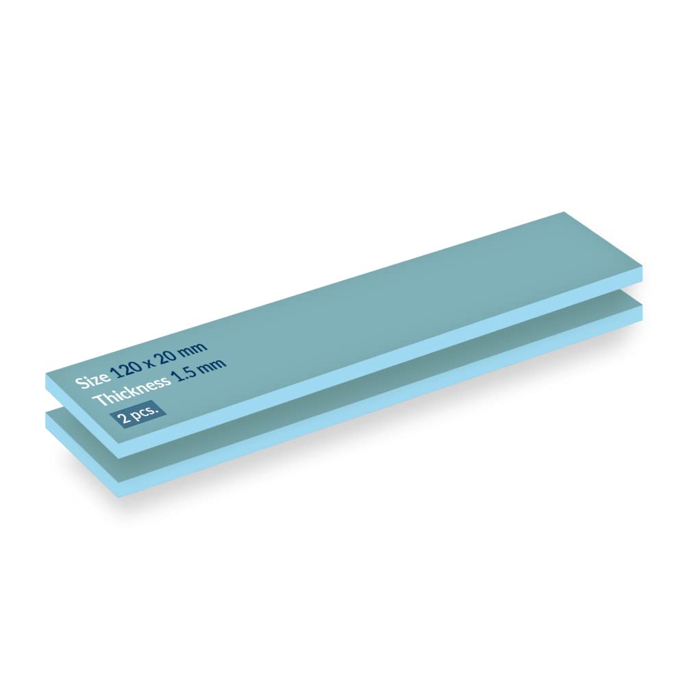 ARCTIC TP-2 (APT2560): Economic Thermal Pad, 120 x 20 x 1.5 mm (2 Pieces) - Thermal pad, Excellent heat conduction, Low hardness, Ideal gap filler, Easy installation, Safe handling - Blue