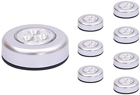 UOTOO 8-Pack Wireless Stick on Led Tap Light Cabinet Light, Battery Powered Touch Light for Closet, Kitchen, Trunk