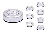 UOTOO 8 Pack Battery Powered Stick on Tap Light Puck Light, Wireless LED Night Light for Kitchen, Storage Room, Utility Room
