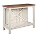 Signature Design by Ashley Abramsland Modern Farmhouse Console Sofa Table, White & Brown