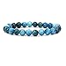 Amandastone Handmade Gem Semi Precious Gemstone 8mm Round Beads Stretch Bracelet 7