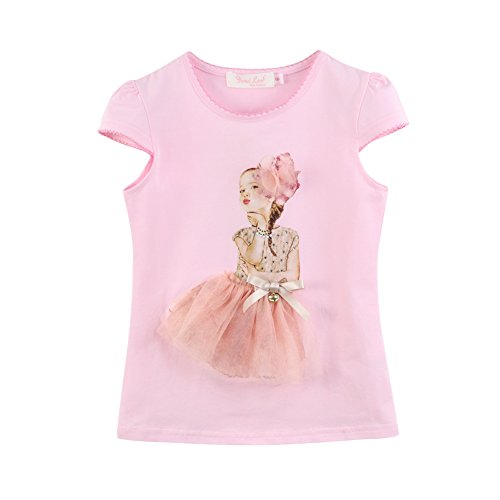 Domeiland Summer Children Clothing Kids Girl Clothes Short Sleeve Girl Cotton Knit Shirts