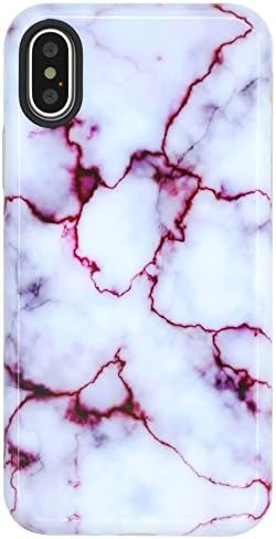 Iphone X Case, Purple Blood Marble Design IMD Shock Proof Bumper Glossy Soft Flexible TPU Silicone Rubber Cover Case for Iphone X ( Marble Purple )