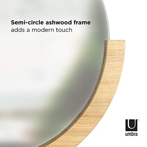 Umbra Mira Wall Mirror, Decorative Mirror for Entryway, Natural Finish