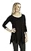 Free to Live 3 Pack Women's 3/4 Sleeve Loose Fit Square Hem Tunics (Black, Charcoal, Rose),XL