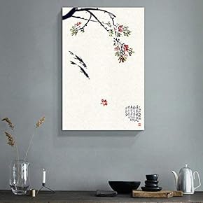 Flowers on Branch with Fish Swimming in The Pond