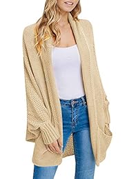 Inorin - Sudadera de punto abierto para mujer, manga larga, de punto, para cardigan