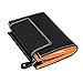 Ladies Luxury Soft Black (Multi Colored Inside) Real Nappa Leather RFID Blocking Small Hand Stitched Multi Fall Purse Multi Credit Card Wallet with Zip Up Coin Compartment
