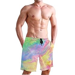 Men's Summer Cool Swim Trunks Quick Dry Abstract
