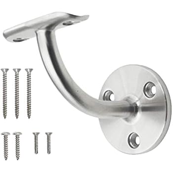 Stainless Steel 316 Grade Wall Mount Handrail Bracket for Round Railing, Satin Finish (WB-E038S)