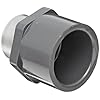 Spears-835-SR-Series-PVC-Pipe-Fitting-Adapter-Schedule-80-Gray-Socket-x-Stainless-Steel-Reinforced-NPT-Female