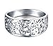 BORUO 925 Sterling Silver Ring, High Polish Tarnish Resistant Comfort Fit Victorian Leaf Filigree Vintage Style Ring