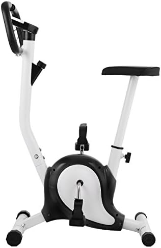 Black and White, Exercise Bike Upright Cycling Health Fitness Bicycle Stationary Machine B&W, Plastic and Metal