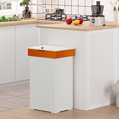 Function Home Trash Can 23 Gallon Kitchen Garbage Can, Wooden