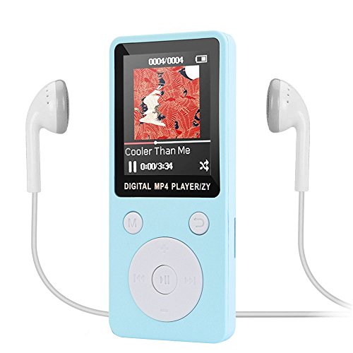 Fenleo MP3/MP4 Music Player, Portable Audio Player with Photo Viewer, FM Radio, Built-in Microphone, Voice Recorder, E-book, 1.8’’ Screen, 32G TF Card Support(not included) with Headphone & Data Cable