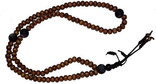 RPP 6mm Tibetan Buddhist Mala Beads 108 Natural Wood Prayer Meditation Necklace Brown