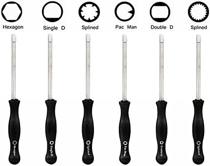 Wonderoto Carburetor Adjustment Tool Set with Pac Man- Single D-Double D-Hexagon Hex Socket- 21-Teeth Splined- 7-Teeth Splined Screwdriver for 2 Cycle Small Engine with PU Case (Set of 6)